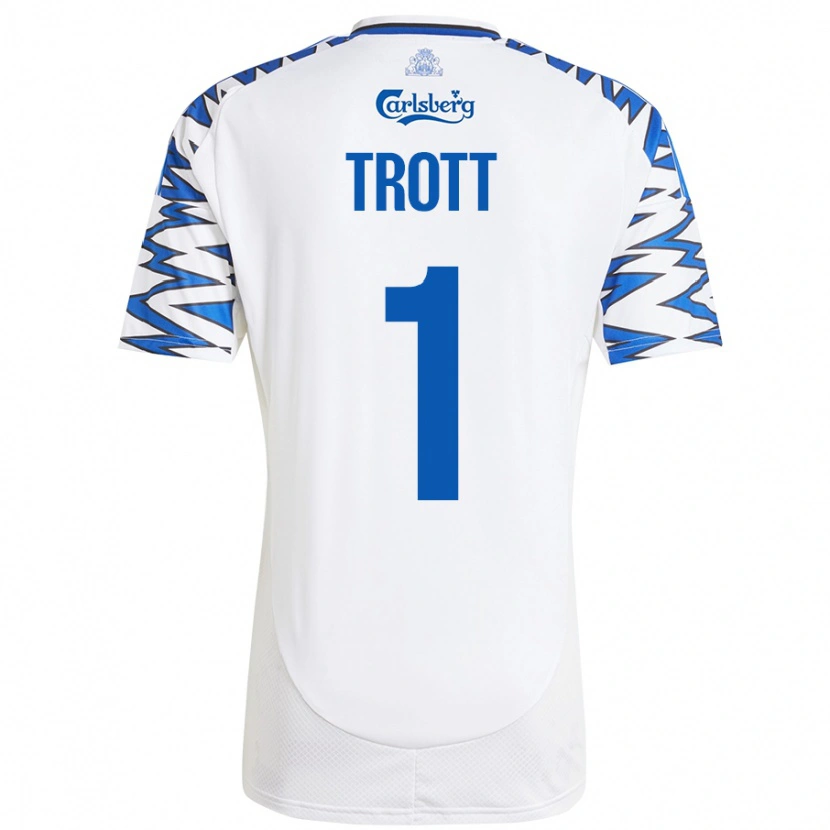 Danxen Mujer Camiseta Nathan Trott #1 Blanco Azul Cielo 1ª Equipación 2024/25 La Camisa México