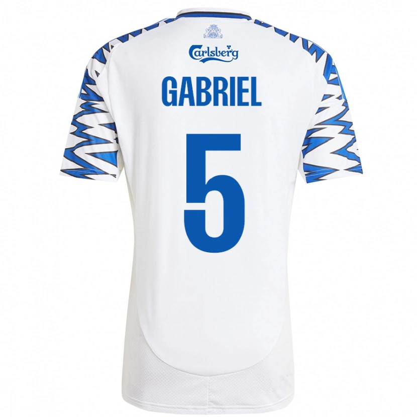 Danxen Mujer Camiseta Gabriel Pereira #5 Blanco Azul Cielo 1ª Equipación 2024/25 La Camisa México