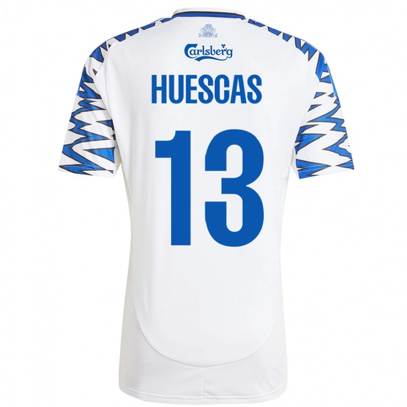 Danxen Mujer Camiseta Rodrigo Huescas #13 Blanco Azul Cielo 1ª Equipación 2024/25 La Camisa México