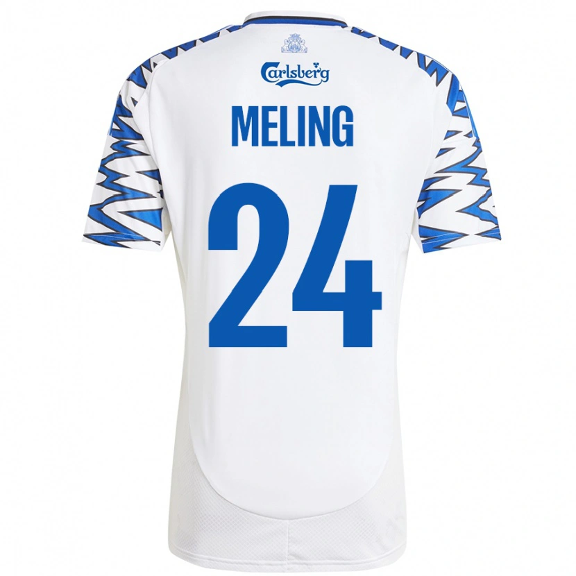 Danxen Mujer Camiseta Birger Meling #24 Blanco Azul Cielo 1ª Equipación 2024/25 La Camisa México