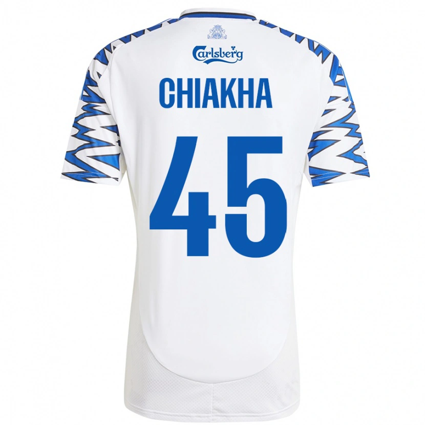 Danxen Mujer Camiseta Amin Chiakha #45 Blanco Azul Cielo 1ª Equipación 2024/25 La Camisa México