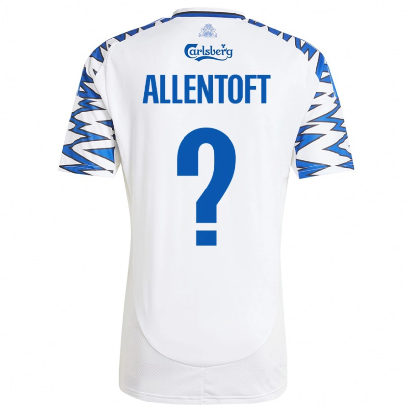 Danxen Mujer Camiseta Philip Allentoft #0 Blanco Azul Cielo 1ª Equipación 2024/25 La Camisa México