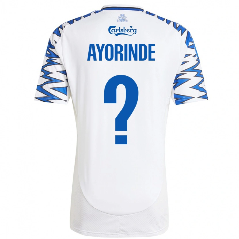 Danxen Mujer Camiseta Noah Ayorinde #0 Blanco Azul Cielo 1ª Equipación 2024/25 La Camisa México