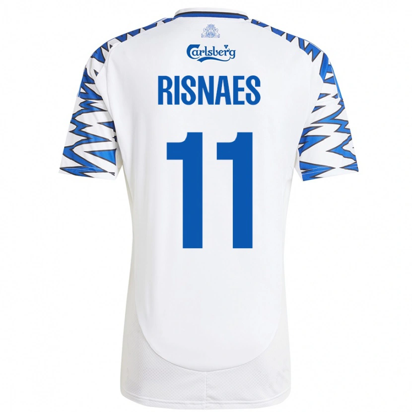 Danxen Mujer Camiseta Roberto Risnaes #11 Blanco Azul Cielo 1ª Equipación 2024/25 La Camisa México