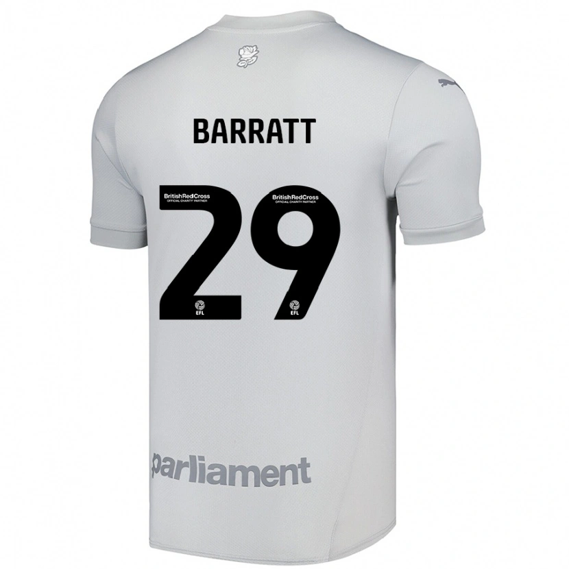 Danxen Mujer Camiseta Connor Barratt #29 Gris Plata 2ª Equipación 2024/25 La Camisa México