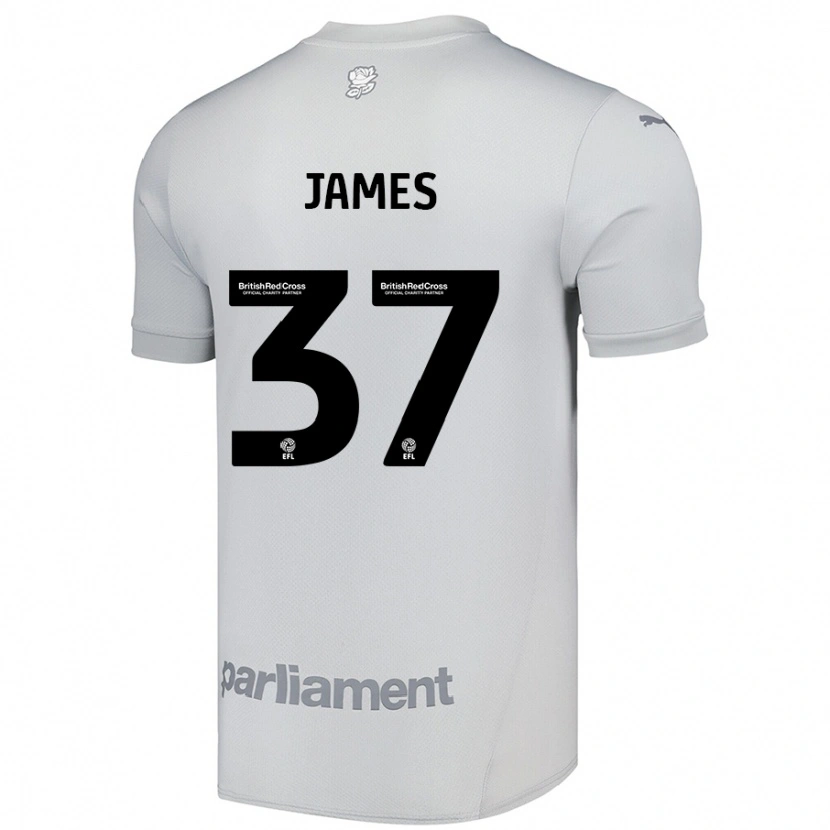 Danxen Mujer Camiseta Nathan James #37 Gris Plata 2ª Equipación 2024/25 La Camisa México