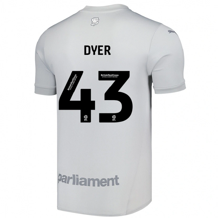 Danxen Mujer Camiseta Josiah Dyer #43 Gris Plata 2ª Equipación 2024/25 La Camisa México