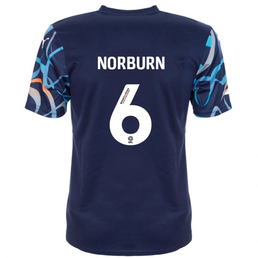 Danxen Mujer Camiseta Oliver Norburn #6 Azul Marino 2ª Equipación 2024/25 La Camisa México