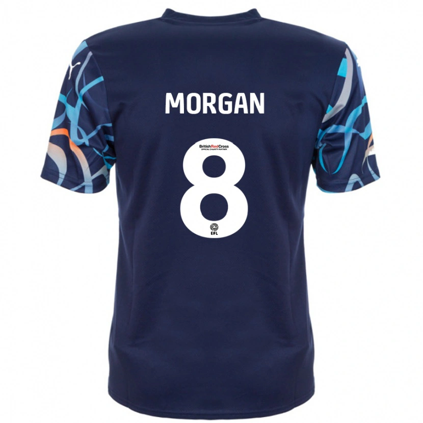 Danxen Mujer Camiseta Albie Morgan #8 Azul Marino 2ª Equipación 2024/25 La Camisa México