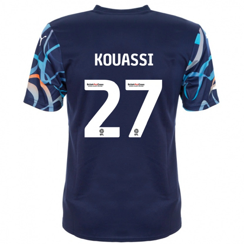 Danxen Mujer Camiseta Kylian Kouassi #27 Azul Marino 2ª Equipación 2024/25 La Camisa México