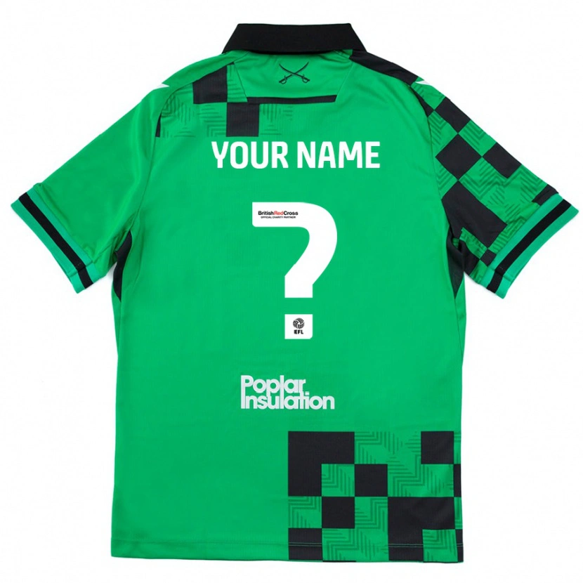 Danxen Mujer Camiseta Su Nombre #0 Verde Negro 2ª Equipación 2024/25 La Camisa México