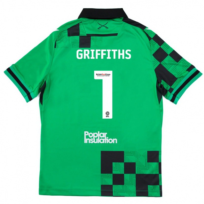 Danxen Mujer Camiseta Josh Griffiths #1 Verde Negro 2ª Equipación 2024/25 La Camisa México