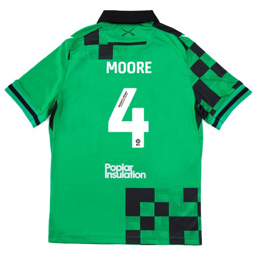 Danxen Mujer Camiseta Taylor Moore #4 Verde Negro 2ª Equipación 2024/25 La Camisa México