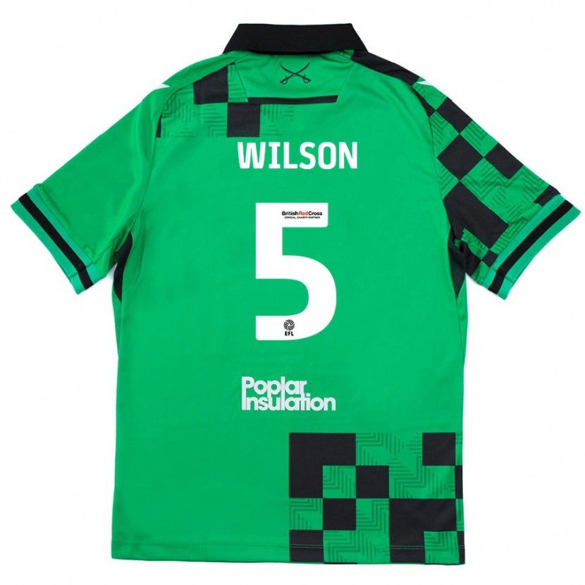 Danxen Mujer Camiseta James Wilson #5 Verde Negro 2ª Equipación 2024/25 La Camisa México