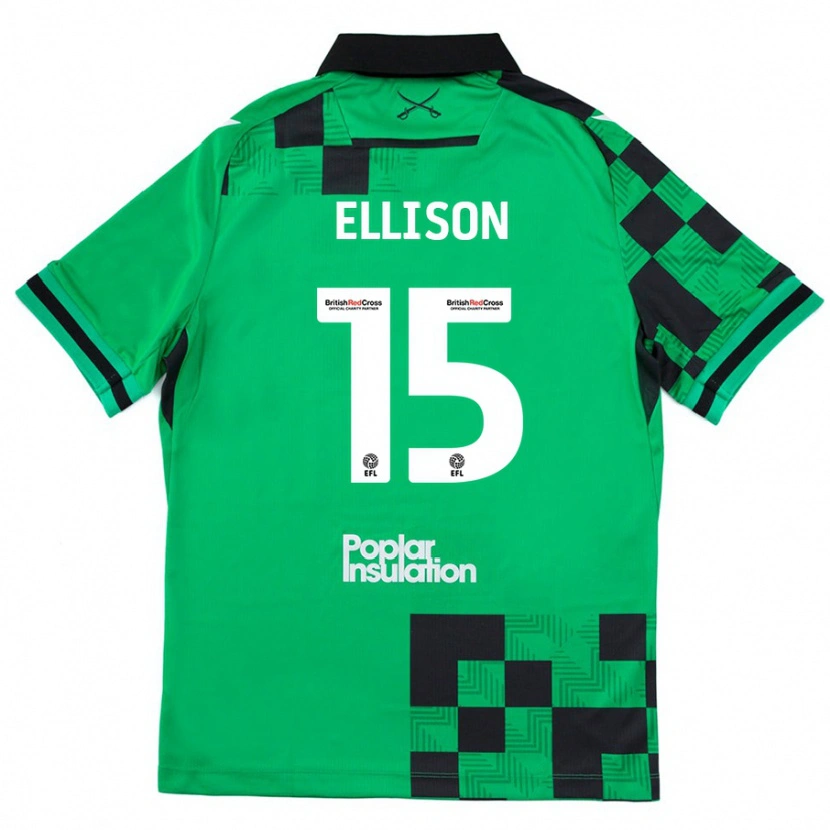 Danxen Mujer Camiseta Dan Ellison #15 Verde Negro 2ª Equipación 2024/25 La Camisa México