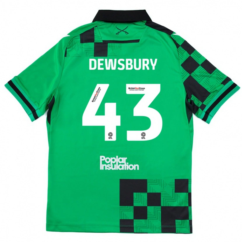 Danxen Mujer Camiseta Ollie Dewsbury #43 Verde Negro 2ª Equipación 2024/25 La Camisa México