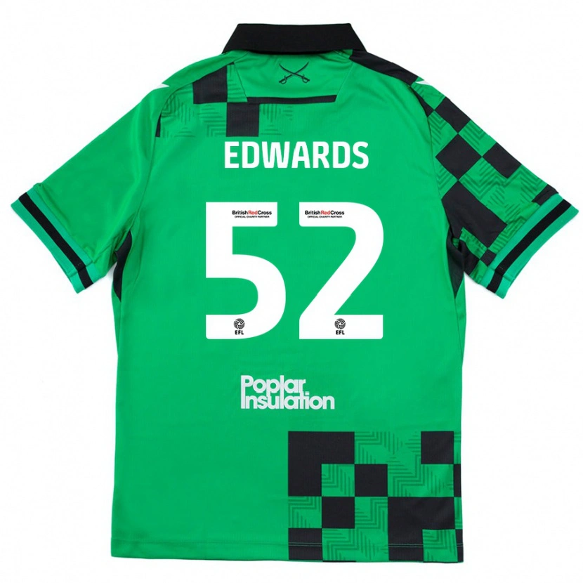 Danxen Mujer Camiseta Max Edwards #52 Verde Negro 2ª Equipación 2024/25 La Camisa México