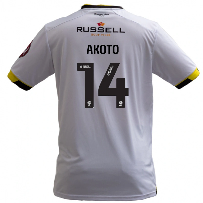 Danxen Mujer Camiseta Nick Akoto #14 Blanco 2ª Equipación 2024/25 La Camisa México