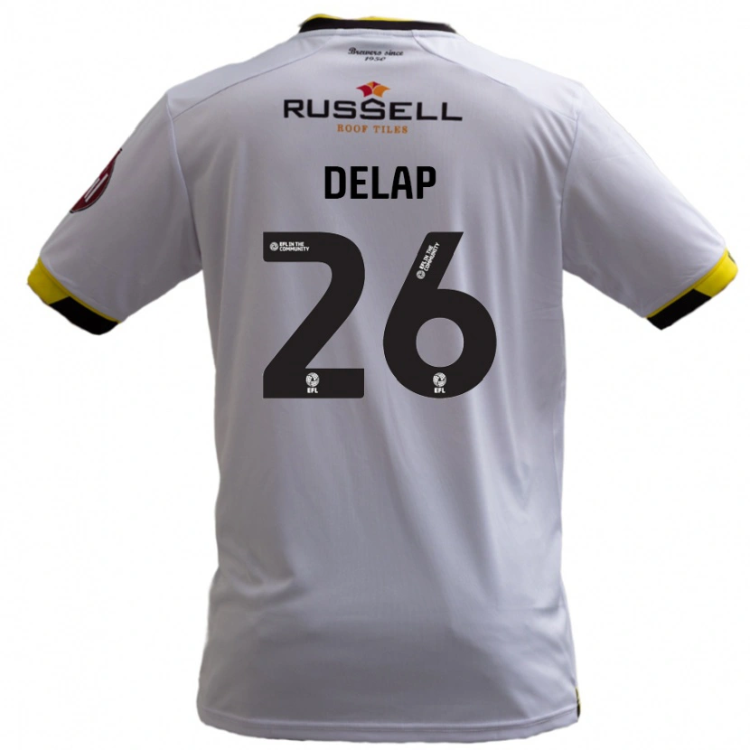 Danxen Mujer Camiseta Finn Delap #26 Blanco 2ª Equipación 2024/25 La Camisa México
