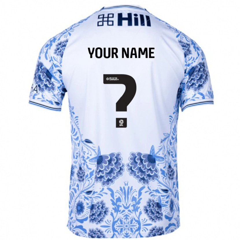 Danxen Mujer Camiseta Su Nombre #0 Blanco Azul 2ª Equipación 2024/25 La Camisa México