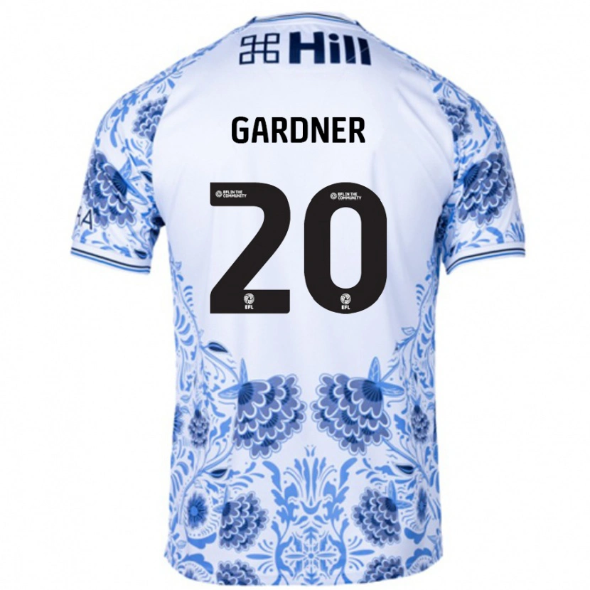 Danxen Mujer Camiseta Gary Gardner #20 Blanco Azul 2ª Equipación 2024/25 La Camisa México