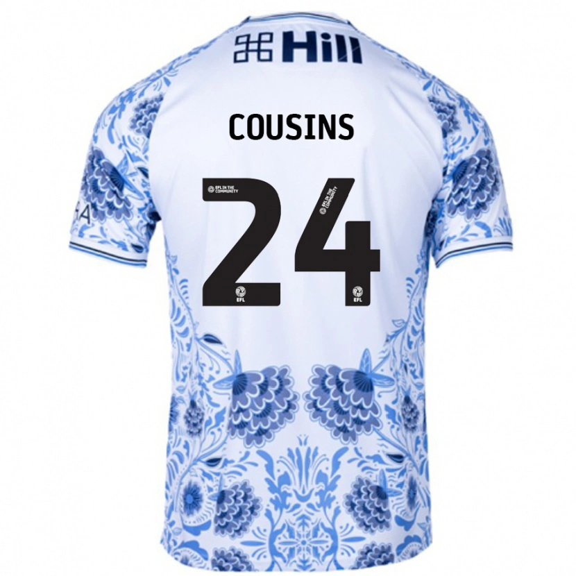 Danxen Mujer Camiseta Jordan Cousins #24 Blanco Azul 2ª Equipación 2024/25 La Camisa México