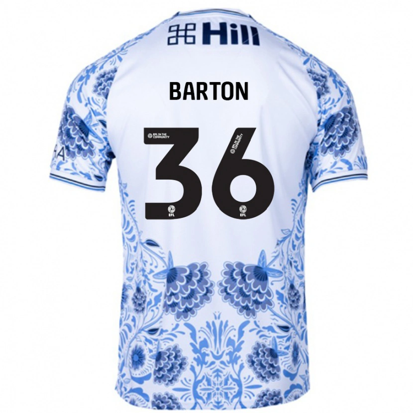 Danxen Mujer Camiseta Dan Barton #36 Blanco Azul 2ª Equipación 2024/25 La Camisa México