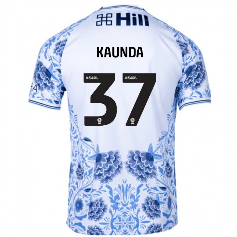 Danxen Mujer Camiseta Amaru Kaunda #37 Blanco Azul 2ª Equipación 2024/25 La Camisa México