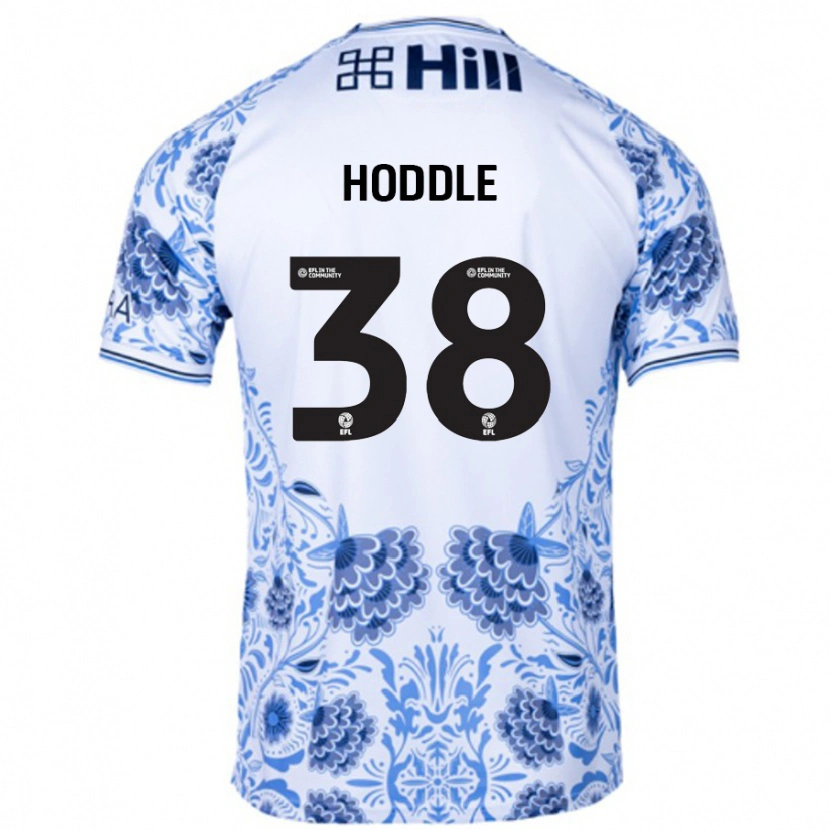 Danxen Mujer Camiseta George Hoddle #38 Blanco Azul 2ª Equipación 2024/25 La Camisa México