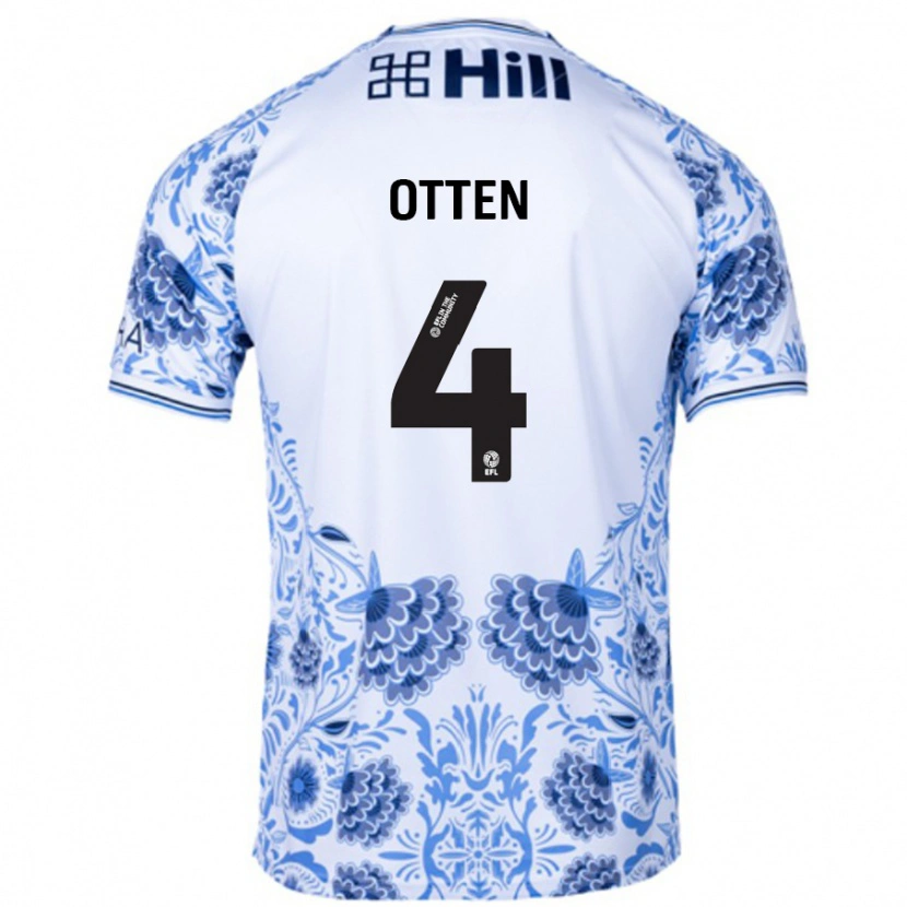 Danxen Mujer Camiseta Gisela Otten #4 Blanco Azul 2ª Equipación 2024/25 La Camisa México