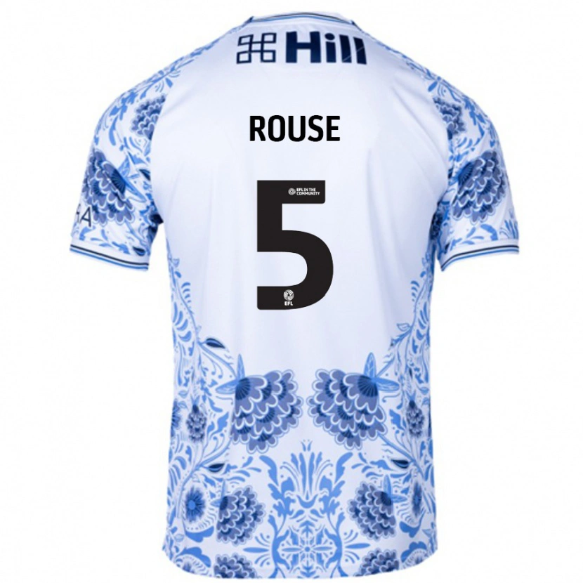 Danxen Mujer Camiseta Lauren Rouse #5 Blanco Azul 2ª Equipación 2024/25 La Camisa México