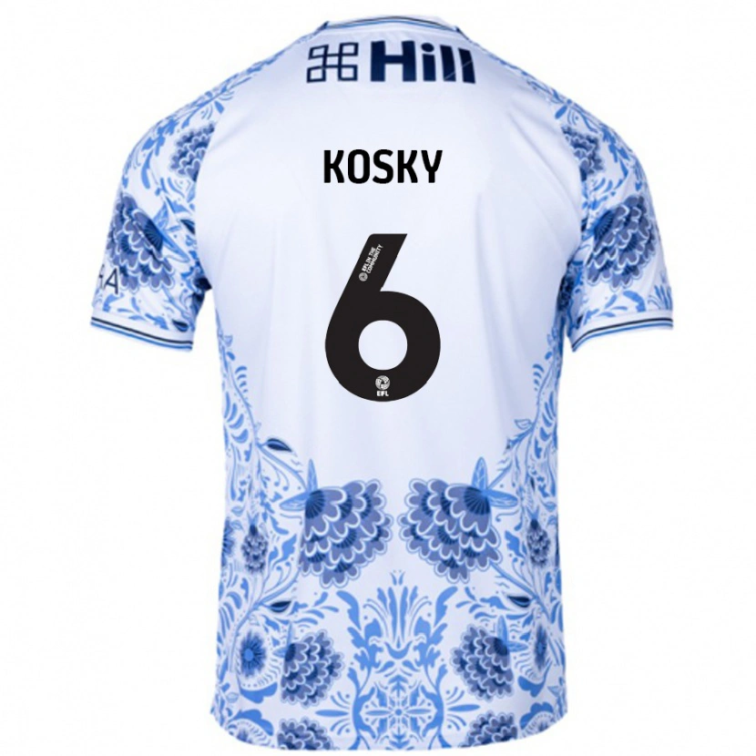 Danxen Mujer Camiseta Rachel Kosky #6 Blanco Azul 2ª Equipación 2024/25 La Camisa México