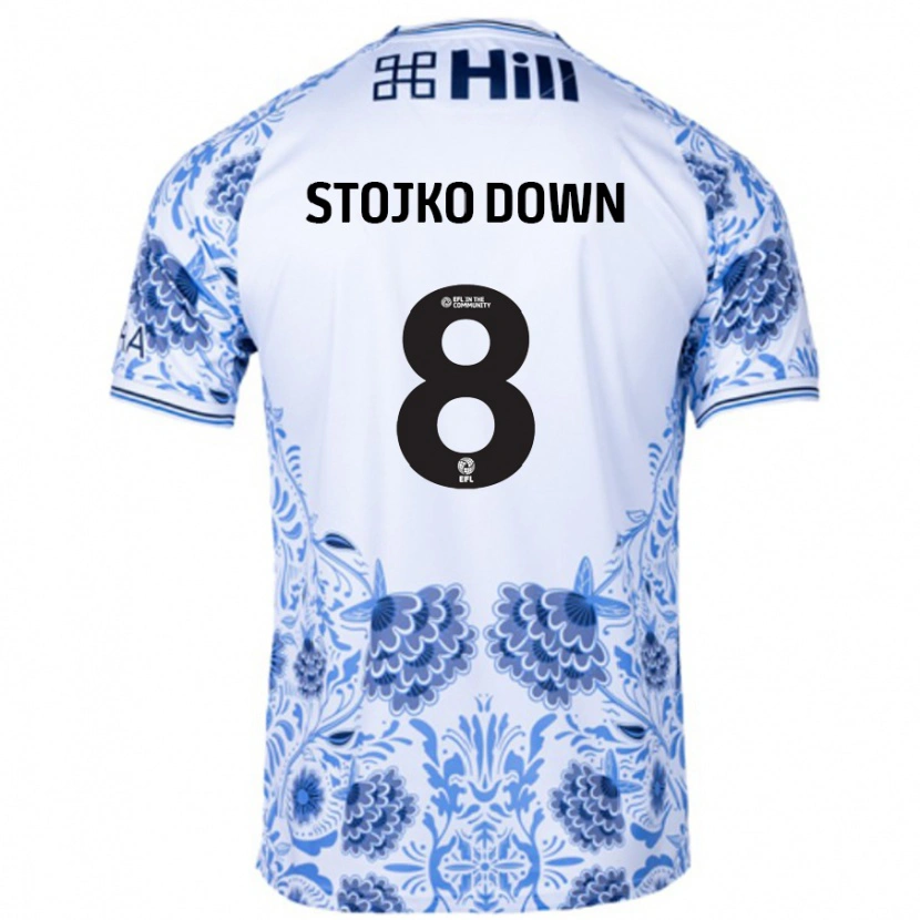 Danxen Mujer Camiseta Alysha Stojko-Down #8 Blanco Azul 2ª Equipación 2024/25 La Camisa México