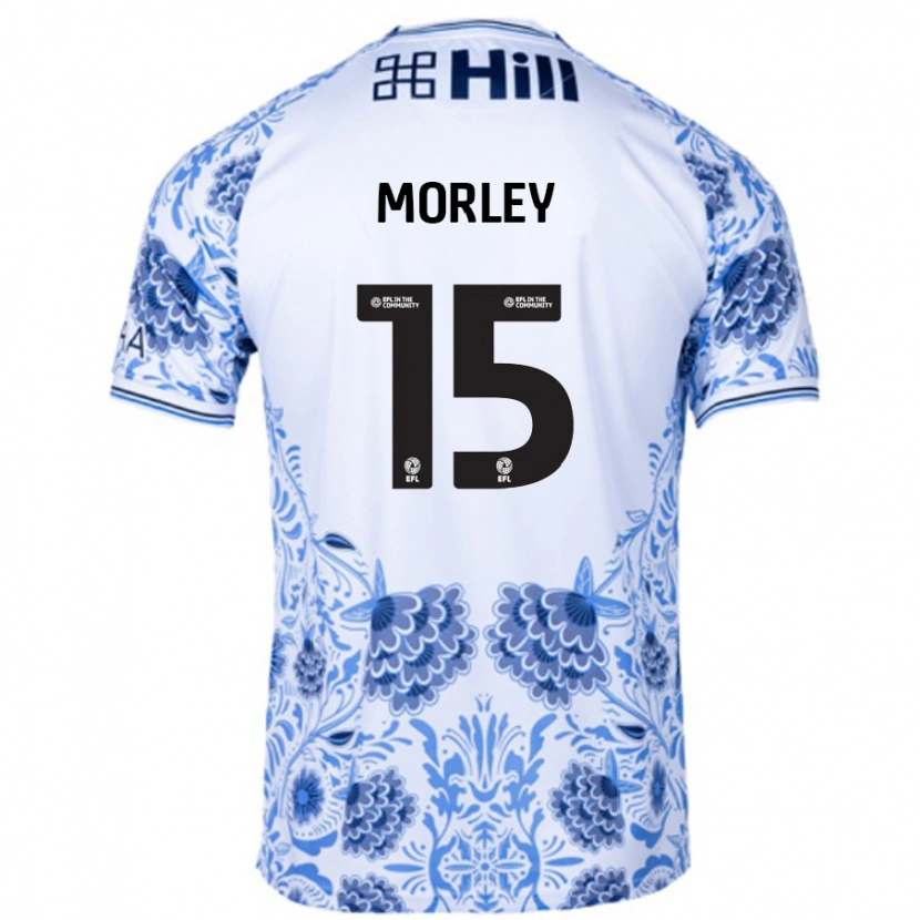 Danxen Mujer Camiseta Jess Morley #15 Blanco Azul 2ª Equipación 2024/25 La Camisa México