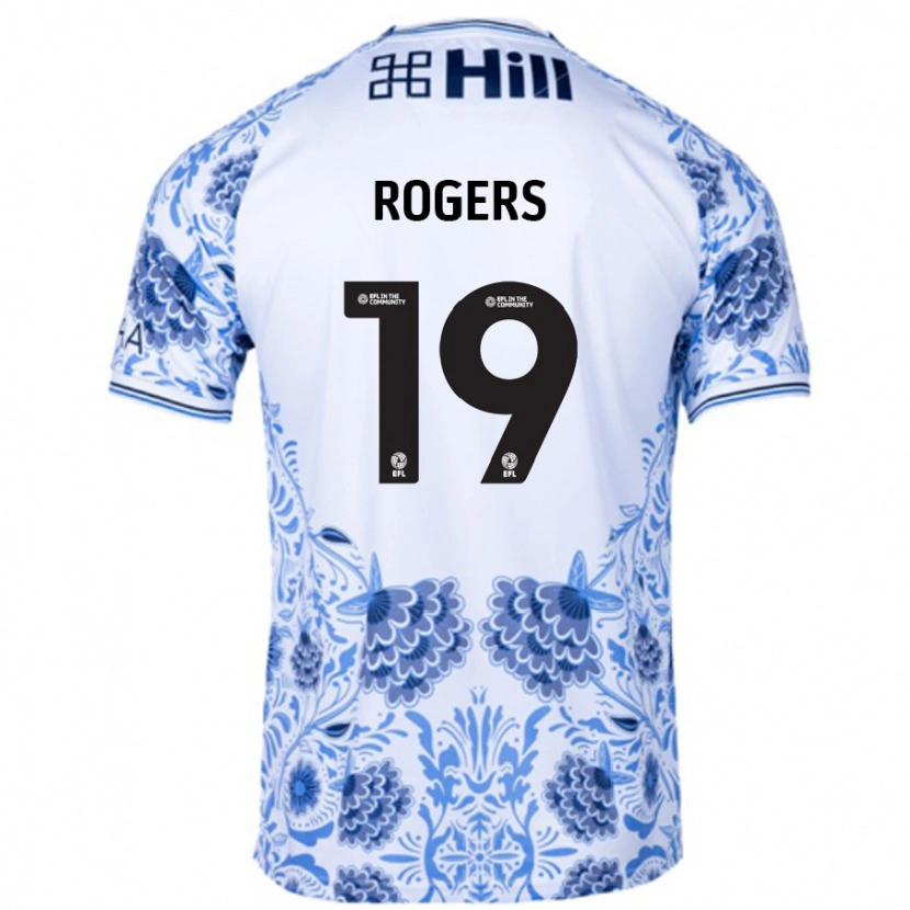 Danxen Mujer Camiseta Beatrice Rogers #19 Blanco Azul 2ª Equipación 2024/25 La Camisa México