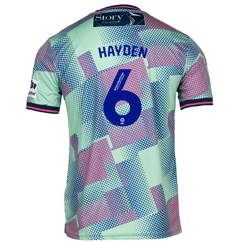 Danxen Mujer Camiseta Aaron Hayden #6 Verde 2ª Equipación 2024/25 La Camisa México