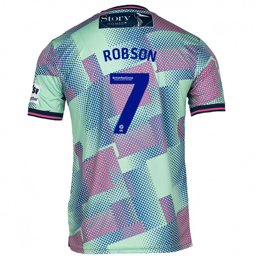 Danxen Mujer Camiseta Ethan Robson #7 Verde 2ª Equipación 2024/25 La Camisa México