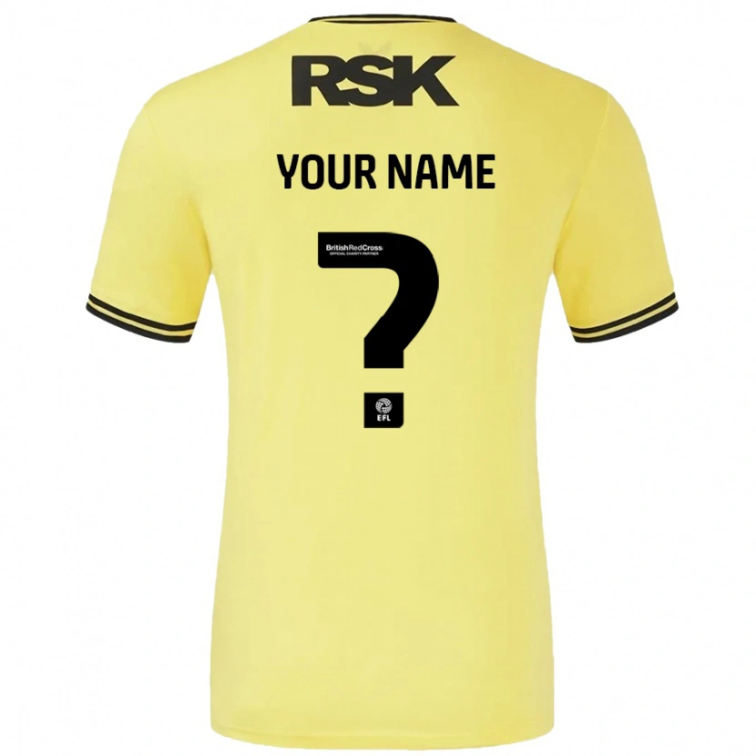 Danxen Mujer Camiseta Su Nombre #0 Amarillo Negro 2ª Equipación 2024/25 La Camisa México