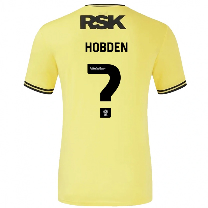 Danxen Mujer Camiseta Ollie Hobden #0 Amarillo Negro 2ª Equipación 2024/25 La Camisa México