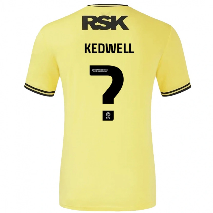 Danxen Mujer Camiseta Harvey Kedwell #0 Amarillo Negro 2ª Equipación 2024/25 La Camisa México