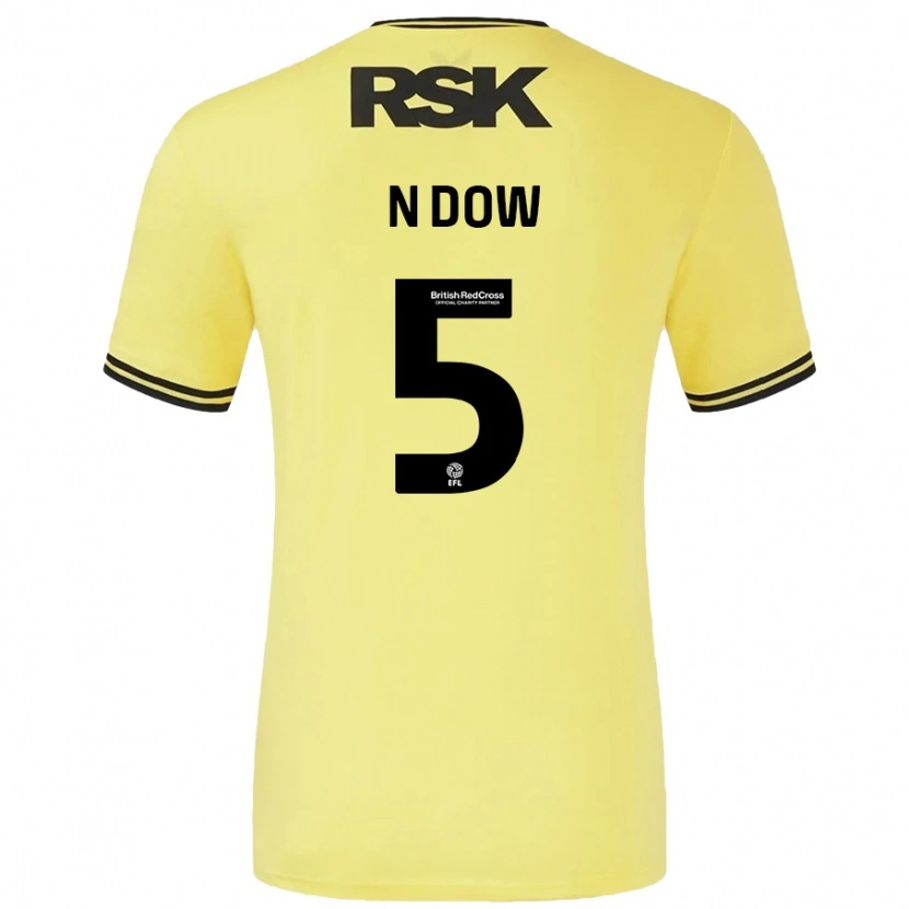 Danxen Mujer Camiseta Elisha N'dow #5 Amarillo Negro 2ª Equipación 2024/25 La Camisa México