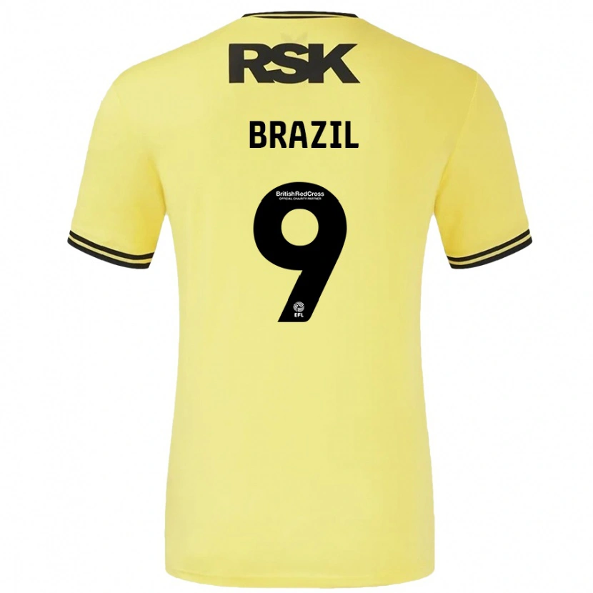 Danxen Mujer Camiseta Ellie Brazil #9 Amarillo Negro 2ª Equipación 2024/25 La Camisa México