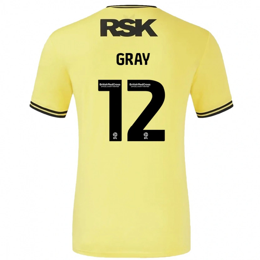Danxen Mujer Camiseta Jessica Gray #12 Amarillo Negro 2ª Equipación 2024/25 La Camisa México