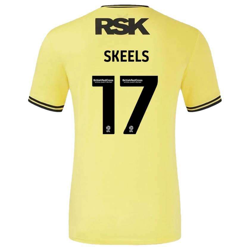 Danxen Mujer Camiseta Kiera Skeels #17 Amarillo Negro 2ª Equipación 2024/25 La Camisa México