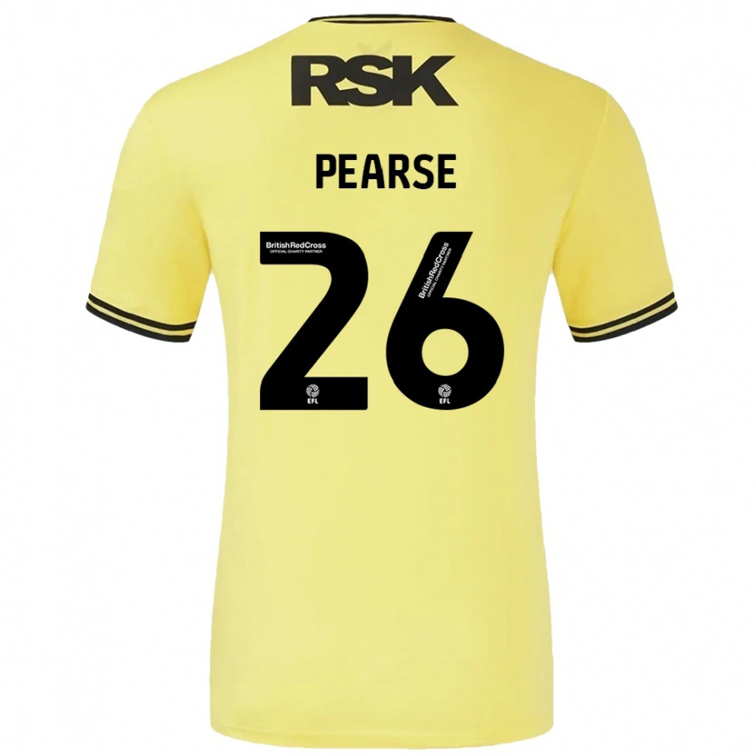 Danxen Mujer Camiseta Gracie Pearse #26 Amarillo Negro 2ª Equipación 2024/25 La Camisa México
