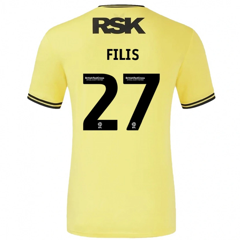 Danxen Mujer Camiseta Melisa Filis #27 Amarillo Negro 2ª Equipación 2024/25 La Camisa México