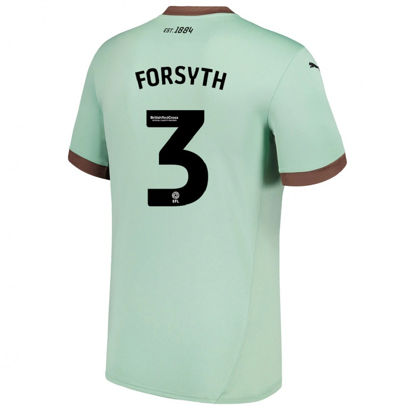 Danxen Mujer Camiseta Craig Forsyth #3 Verde Pálido 2ª Equipación 2024/25 La Camisa México