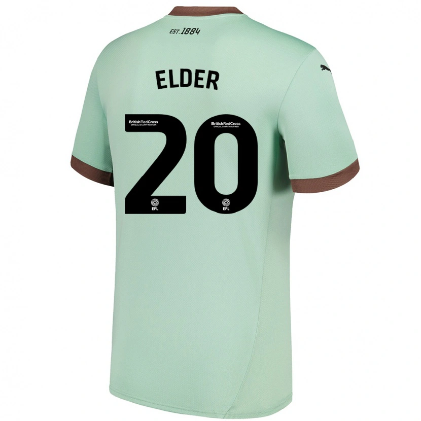 Danxen Mujer Camiseta Callum Elder #20 Verde Pálido 2ª Equipación 2024/25 La Camisa México