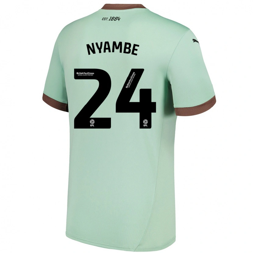 Danxen Mujer Camiseta Ryan Nyambe #24 Verde Pálido 2ª Equipación 2024/25 La Camisa México