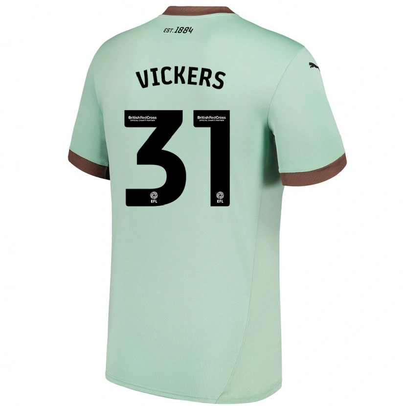 Danxen Mujer Camiseta Josh Vickers #31 Verde Pálido 2ª Equipación 2024/25 La Camisa México
